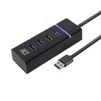 ACT AC6300 USB SuperSpeed Hub 3.2 | 5 Gbps | 4x USB-A | Zwart