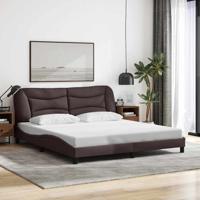 Bedframe zonder matras "Hvar" stof donkerbruin 180x200 cm