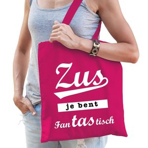 Zus fantastisch cadeau tas roze katoen - Feest Boodschappentassen