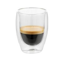 Gerimport Theeglazen Luz - 1x - dubbelwandig - glas - 350 ml - D9 x H12 cm