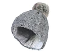 Heat Holders Ladies turnover cable hat with pom pom light grey (1 st)