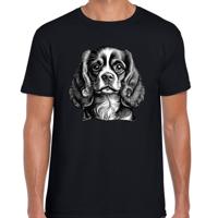 Cadeau/verkleed T-shirt heren - zwart - Cavalier King Charles hond - honden liefhebber