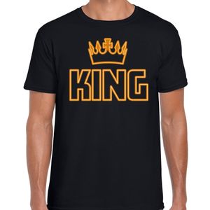 Koningsdag t-shirt - king kroontje - heren - zwart