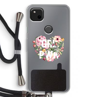 GRL PWR Flower: Pixel 4a Transparant Hoesje met koord