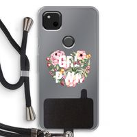 GRL PWR Flower: Pixel 4a Transparant Hoesje met koord