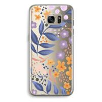Flowers with blue leaves: Samsung Galaxy S7 Edge Transparant Hoesje - thumbnail
