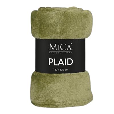 Fleece deken - groen - 130 x 180 cm - polyester - Famke - fleeceplaid