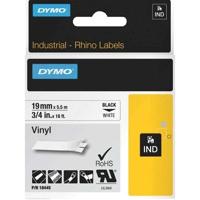 Labeltape dymo rhino industrieel vinyl 19mm wit