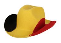 Cowboyhoed kleuren vlag Belgie - zwart geel rood - polyester   -