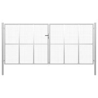 Poort 415x250 cm gegalvaniseerd staal zilverkleurig