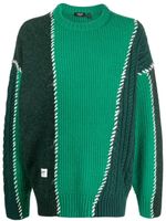 FIVE CM sweat colour block Arrow en maille nervurée - Vert - thumbnail