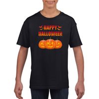 Happy Halloween t-shirt zwart kinderen - thumbnail