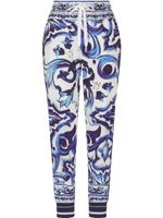 Dolce & Gabbana pantalon de jogging à imprimé Majolica - Bleu