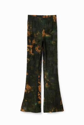 Flared slim fit devoré jeans - BLACK - L