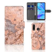 Huawei P30 Lite (2020) | Bookcase | Marmer Oranje | Portemonnee hoesje Huawei P30 Lite (2020) | Bookcase | Marmer Oranje | Portemonnee hoesje