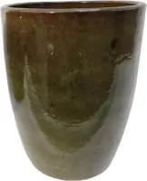 Geglazuurde bloempot konisch 38x50 cm jade zwart