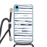 Ink Stripes: iPhone XR Transparant Hoesje met koord
