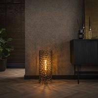 LifestyleFurn Vloerlamp 'Linwood' Zwart Nikkel, 61cm hoog