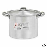 Casserolepan met deksel Kinvara 100031 100031 Zilverkleurig Aluminium 23,5 x 15 x 18 cm (6 Stuks)