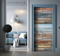 oud hout deursticker