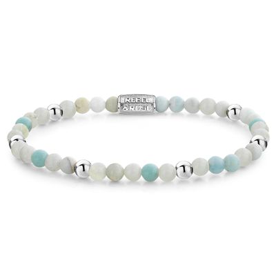 Rebel and Rose RR-40086-S Armband Ocean Adventure zilverkleurig-mint 4 mm S 16,5 cm