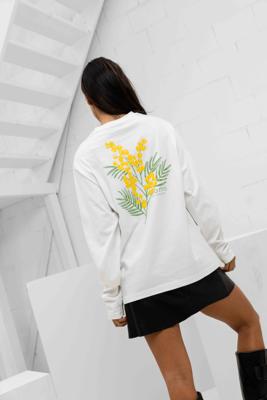 Flower Longsleeve Shirt Dames Off-White