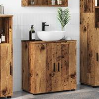 Badkamer Kast met plank Oud hout 61 x 35 x 64 cm Bewerkt hout