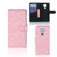 Xiaomi Redmi Note9 Hoesje White Flowers - thumbnail
