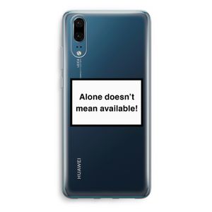 Alone: Huawei P20 Transparant Hoesje