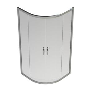 GO by Van Marcke Belo kwartronde hoekinstap met schuifdeuren 90x90x190cm 6mm easy clean glas profielen aluminium verchroomd regelbaar 865890mm S2030