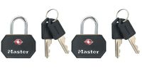 Masterlock 2 x 30mm - 15mm steel shackle, 3mm diam. - aluminium body with ABS pla - 4681EURTBLK