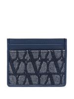 Valentino Garavani porte-cartes en cuir à motif monogrammé - Bleu - thumbnail