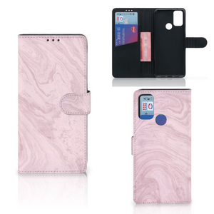 Alcatel 1S (2021) Bookcase Marble Pink - Origineel Cadeau Vriendin