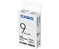 Casio XR-9WE1 Labeltape Tapekleur: Wit Tekstkleur: Zwart 9 mm 8 m