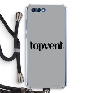 Topvent Grijs Zwart: Honor 10 Transparant Hoesje met koord