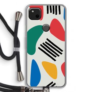 Illustratieve pop 1: Pixel 4a Transparant Hoesje met koord