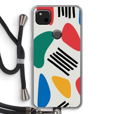 Illustratieve pop 1: Pixel 4a Transparant Hoesje met koord