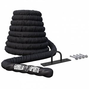 Gorilla Sports Power Rope - Incl. Muurbeugel - 15 meter - Dikte 38 mm