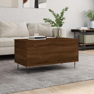 Salontafel 90x44,5x45 cm bewerkt hout bruin eikenkleur