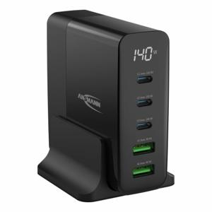 Ansmann Desktop Ladegerät mit Display DC5140PD 140W USB-oplader 140 W Binnen Aantal uitgangen: 5 x USB, USB-C