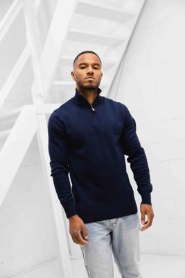 Malelions Knitted Quarter Zip Heren Donkerblauw - Maat XS - Kleur: Donkerblauw | Soccerfanshop