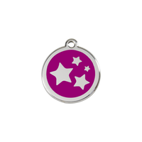 Star Purple roestvrijstalen hondenpenning small/klein dia. 2 cm - RedDingo