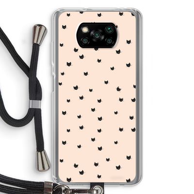 Kleine kattenkopjes: Xiaomi Poco X3 Pro Transparant Hoesje met koord