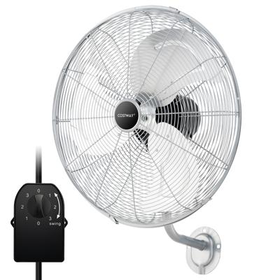 Ø56 cm Oscillerende Ventilator Industriële Wandventilator 3 Standen voor Magazijnen Broeikas Werkplaats en Terraskelder - Zilver