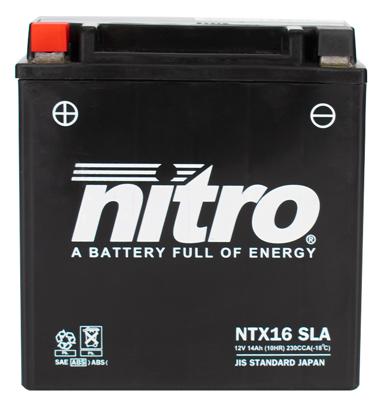 NITRO Gesloten batterij onderhoudsvrij, Batterijen voor motor & scooter, NTX16-SLA
