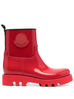 Moncler bottines à patch logo - Rouge