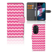 Motorola Edge 30 Pro Telefoon Hoesje Waves Pink