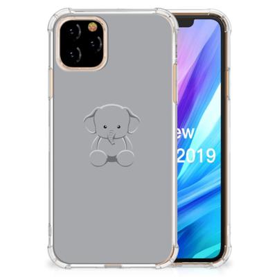 Apple iPhone 11 Pro Stevig | Bumper Hoesje | Grijs Baby Olifant Apple iPhone 11 Pro Stevig | Bumper Hoesje | Grijs Baby Olifant