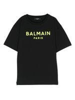 Balmain Kids t-shirt en coton à logo pailleté - Noir