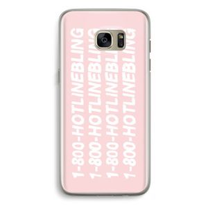 Hotline bling pink: Samsung Galaxy S7 Edge Transparant Hoesje